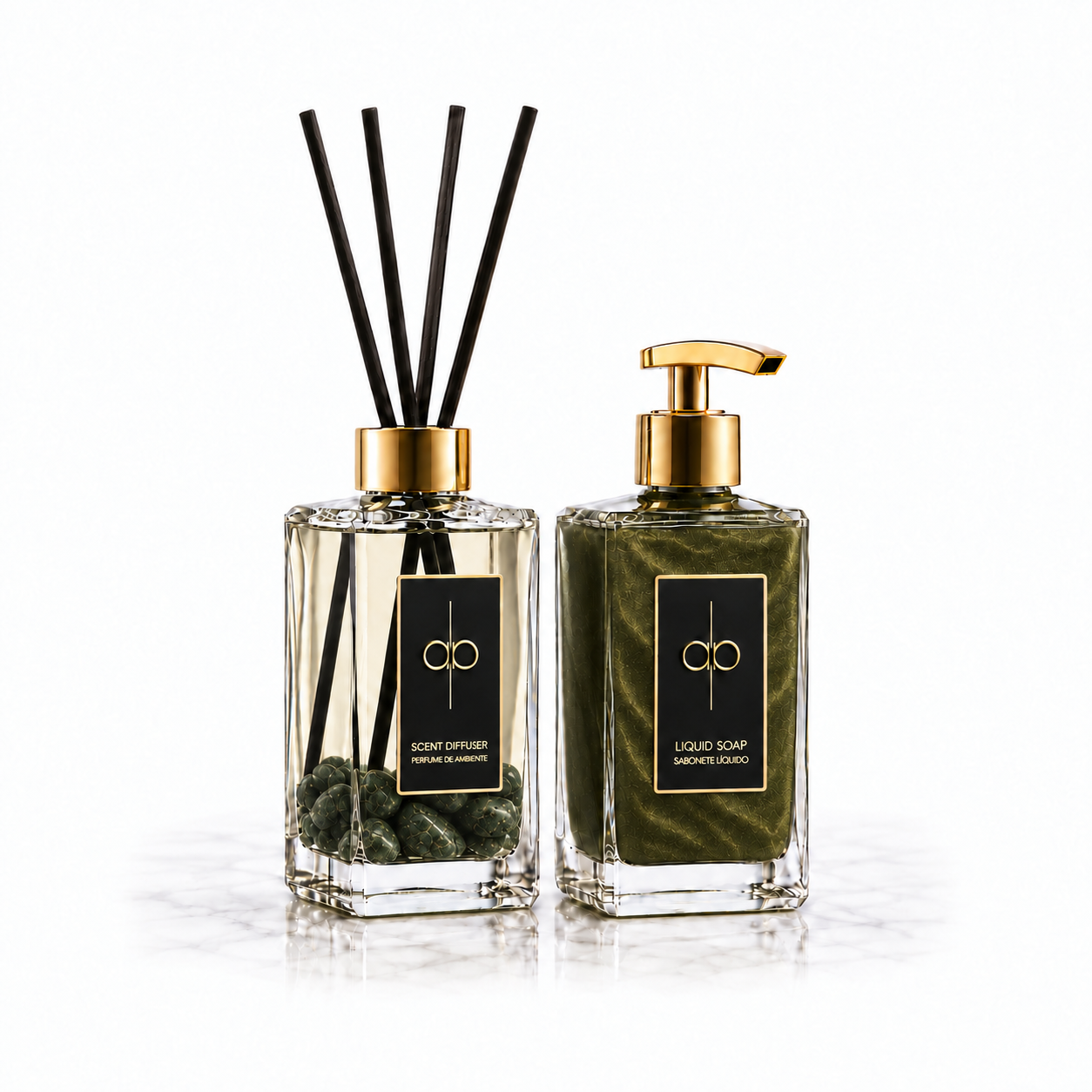Ver produto: Kit Lavabo - Difusor & Sabonete | Emerald (Figo & Pistache) 250 ml