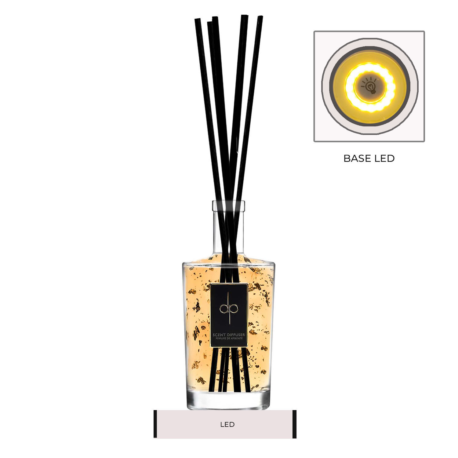Difusor de Ambiente (Varetas) - Gold (Iluminação LED) 350ml
