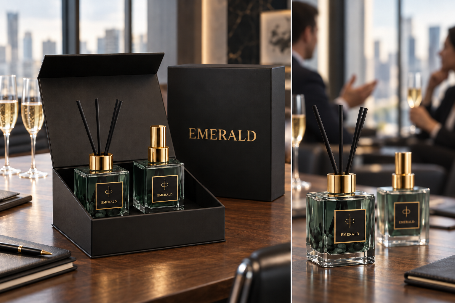 Sugestão de composição · Kit Emerald, difusor e sabonete