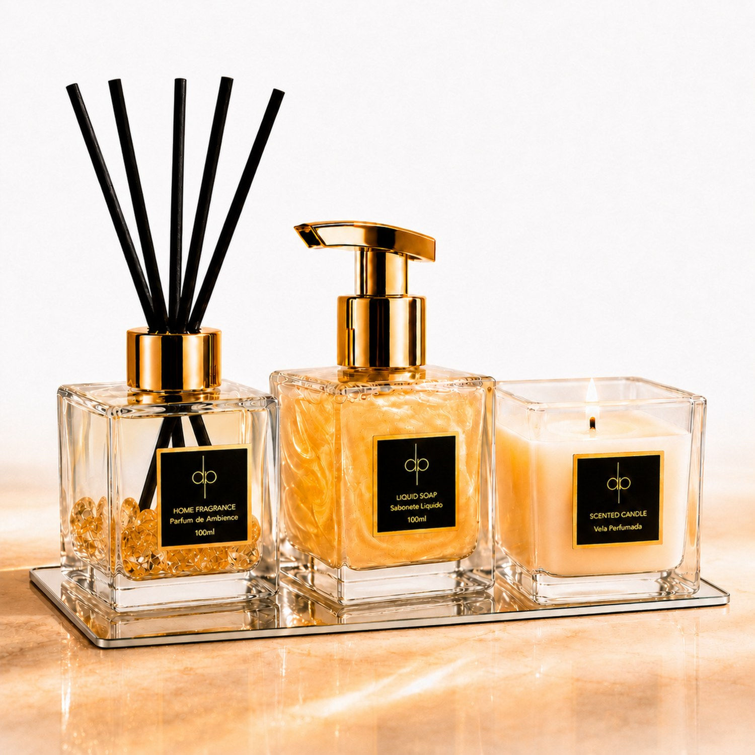 Kit Lavabo + Bandeja - Citrine | Âmbar Dourado 100ml