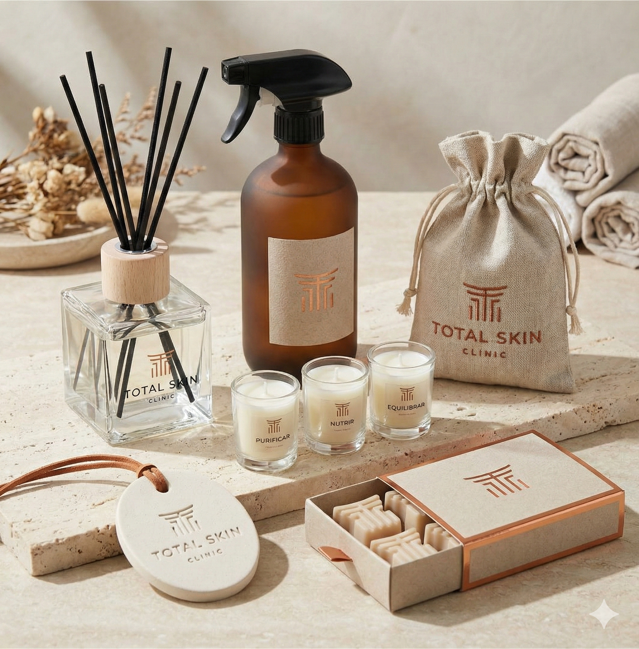 Referência Total Skin: Clínica & spa · bem-estar · presentes
