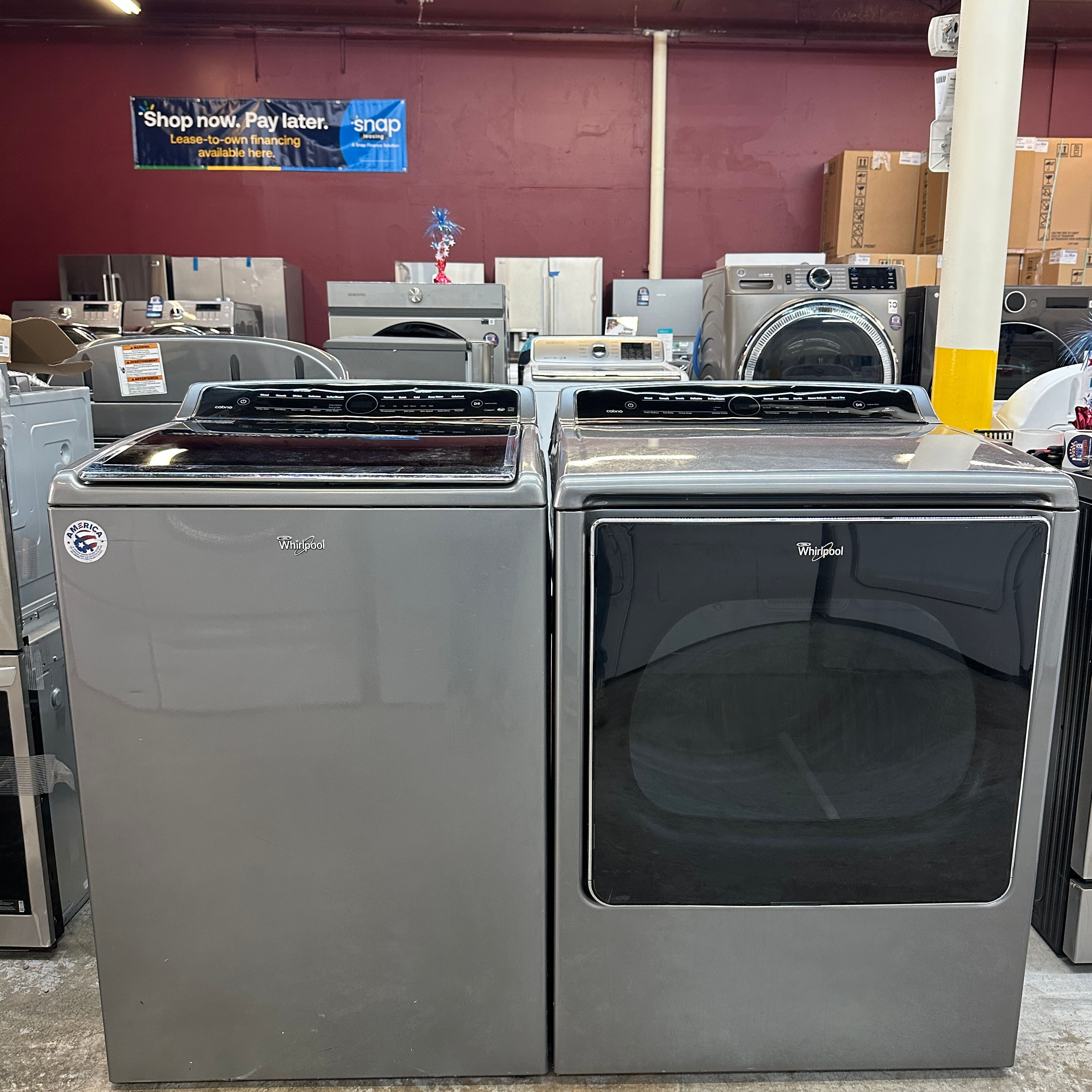 Whirlpool Refurbished Top load Washer and Dryer 5.3 cuft Irving 9173