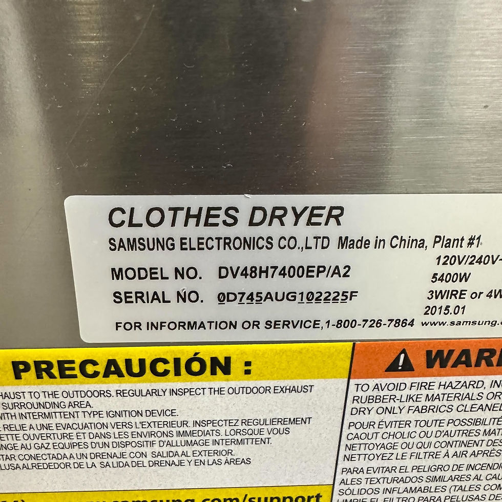 Thumbnail: Samsung WA456DRHDSU/AA Washer 4.5 CF & DV48H7400EP/A2 Electric Dryer-Refurbished