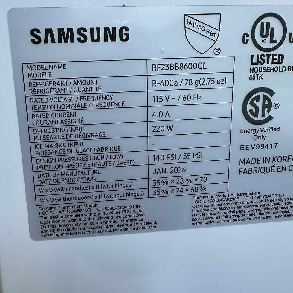 Thumbnail: Samsung Bespoke Scratch and Dent French Door Refrigerator 23 cuft Irving 1544