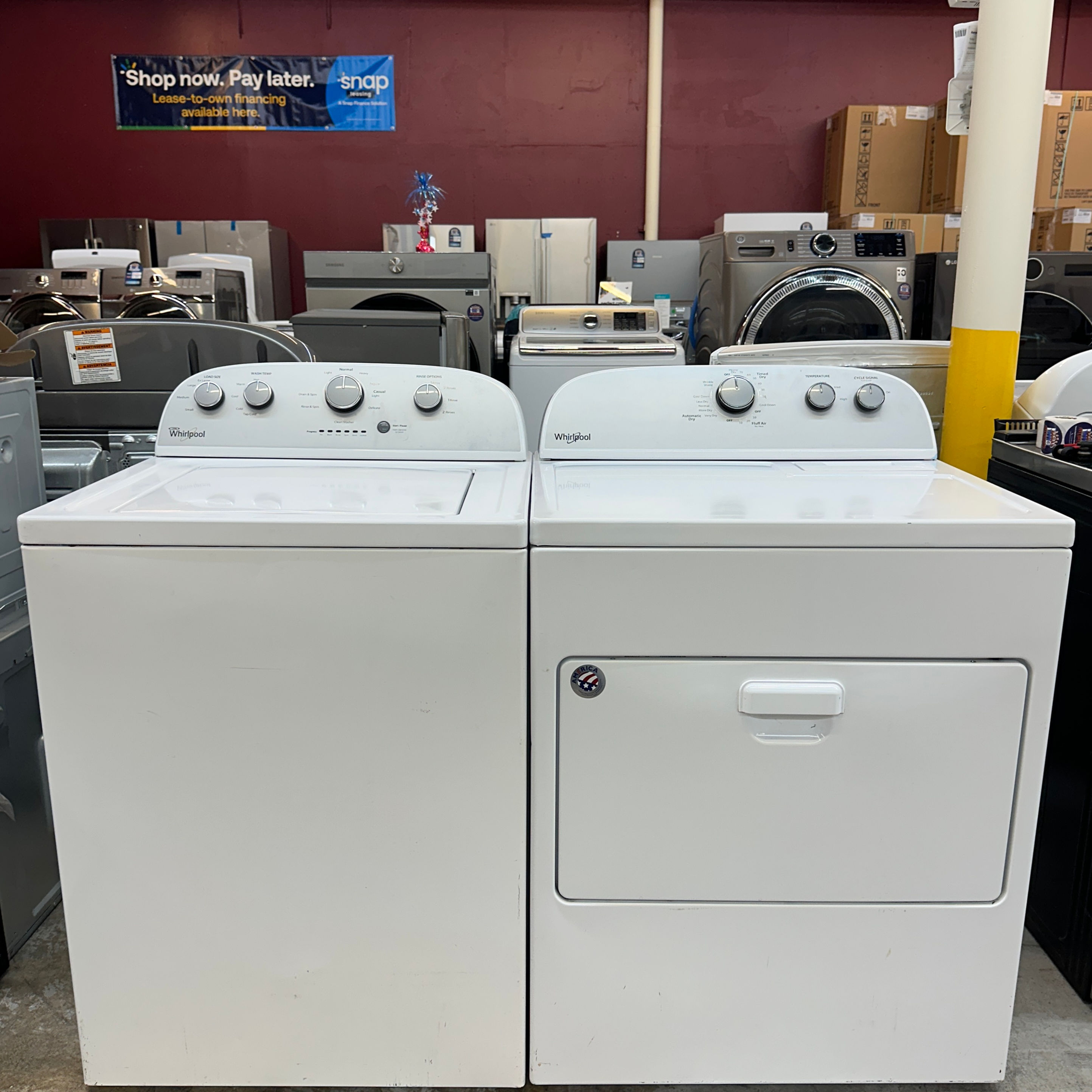 Whirlpool Refurbished Top load Washer and Dryer 3.5 cuft Irving 9982