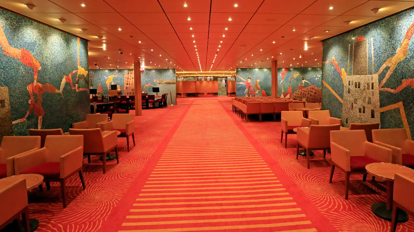 Inside of a cruise ship