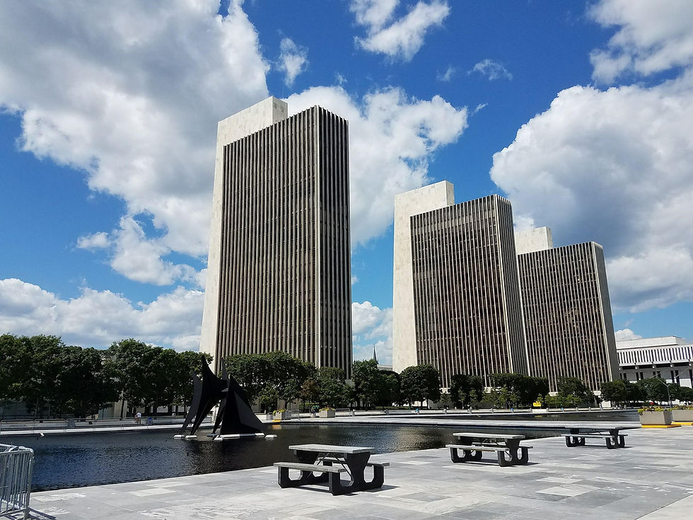 New York State Capitol and Empire State Plaza in Albany, NY
