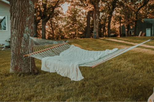 taking a break in a hammock