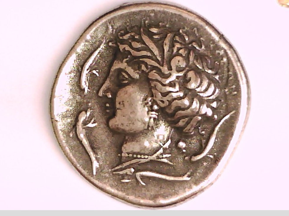 Thumbnail: Greek Colonies, Sicily, Syracuse Dekadrachm Coin