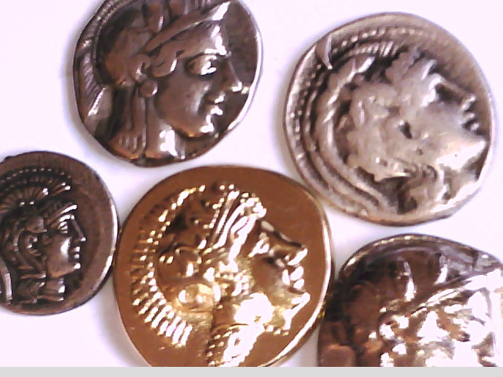 Thumbnail: Lot of 5 Attica Athens Coins Tetradrachm Drachm