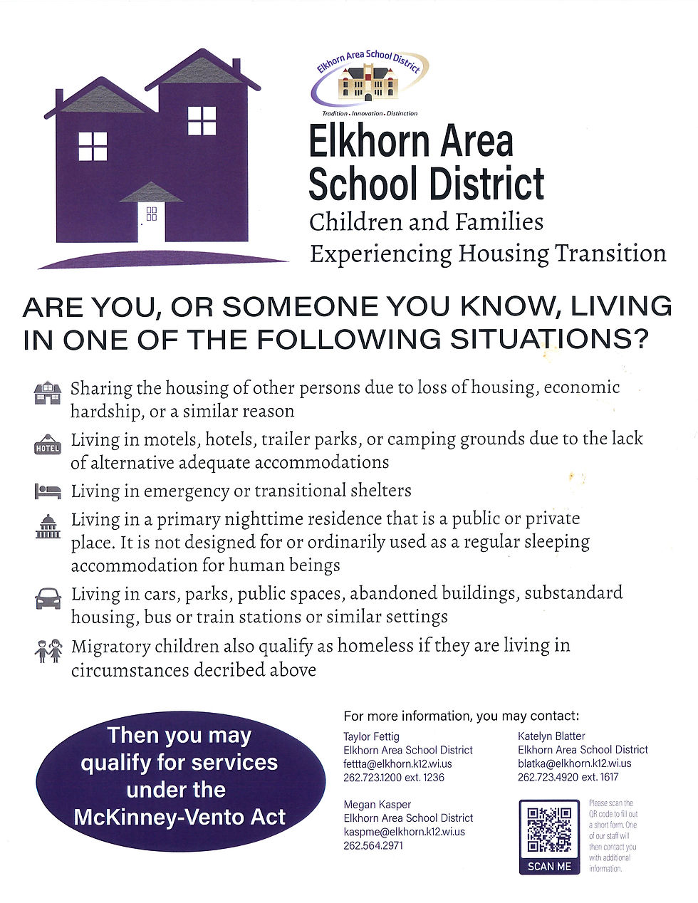 ELKHORN AREA SCHOOL DISTRICT Children and Families Experiencing Housing Transition.....