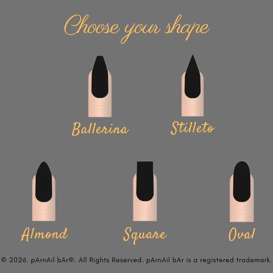 chart of different nail shape types to choose from