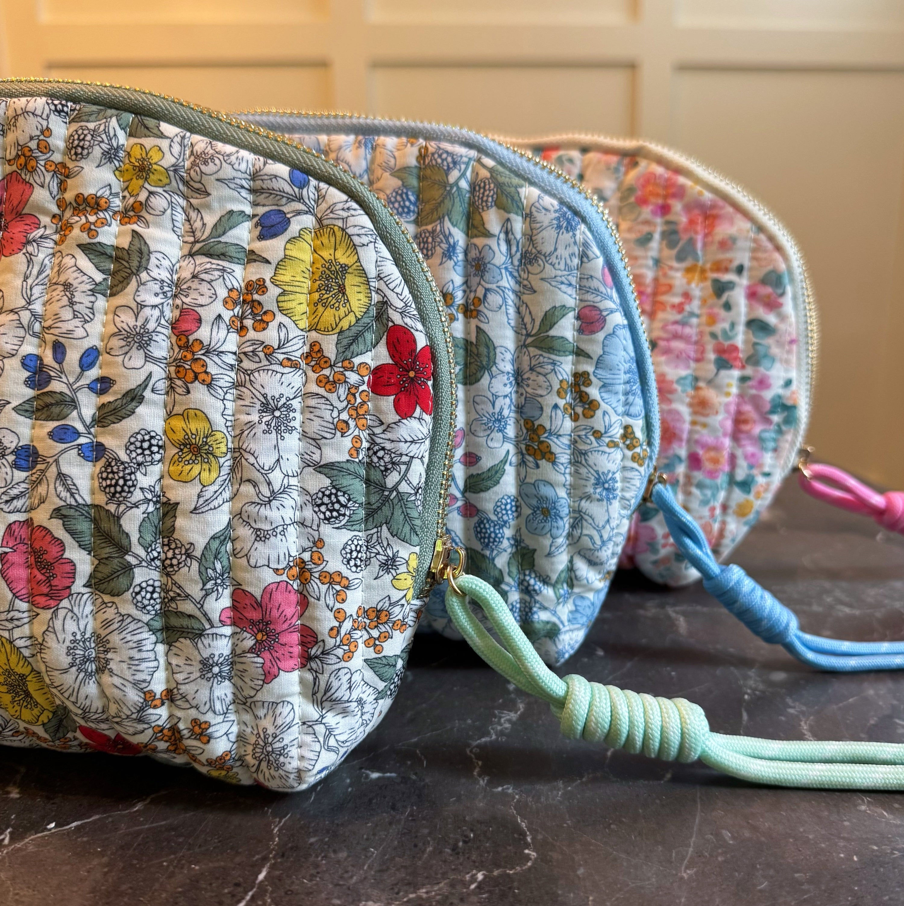 Ellison + Young Quilted Floral Makeup Pouch