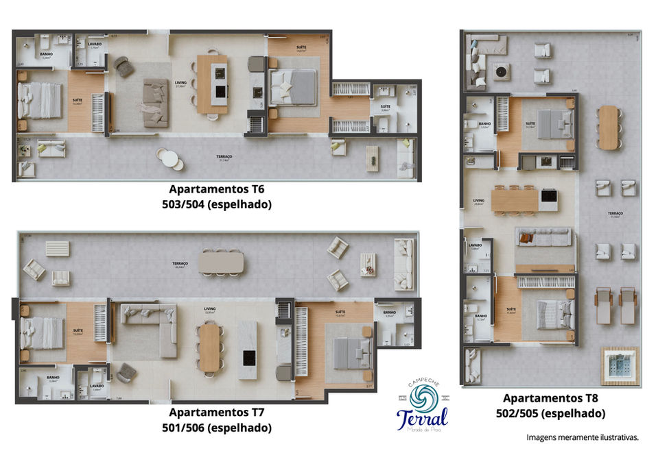 Plantas do Terral Apartamentos -  MB Construtora Campeche Florianópolis