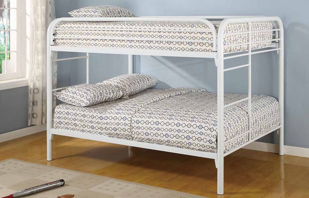 Metal Full over full Bunk Bed | White