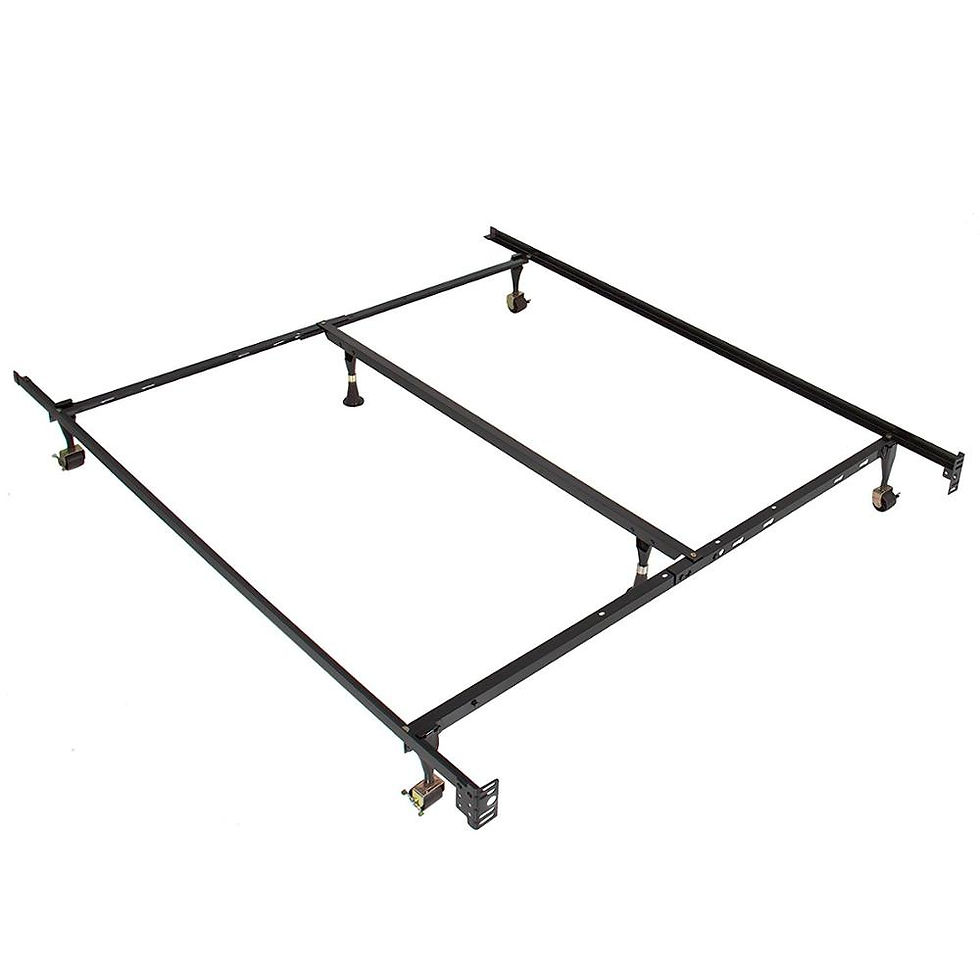 Wheels, Glides & Centre Support Metal Bed Frame - Queen/King