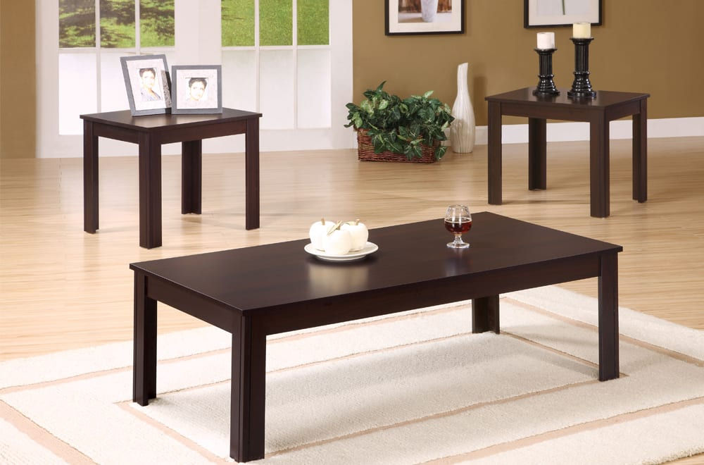 3 Piece Wooden Coffee Table Set ~ Espresso