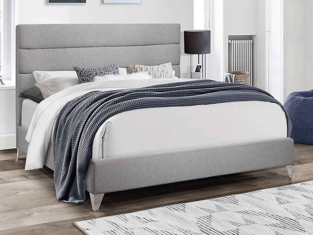 Fabric Bed Frame and Headboard | Grey