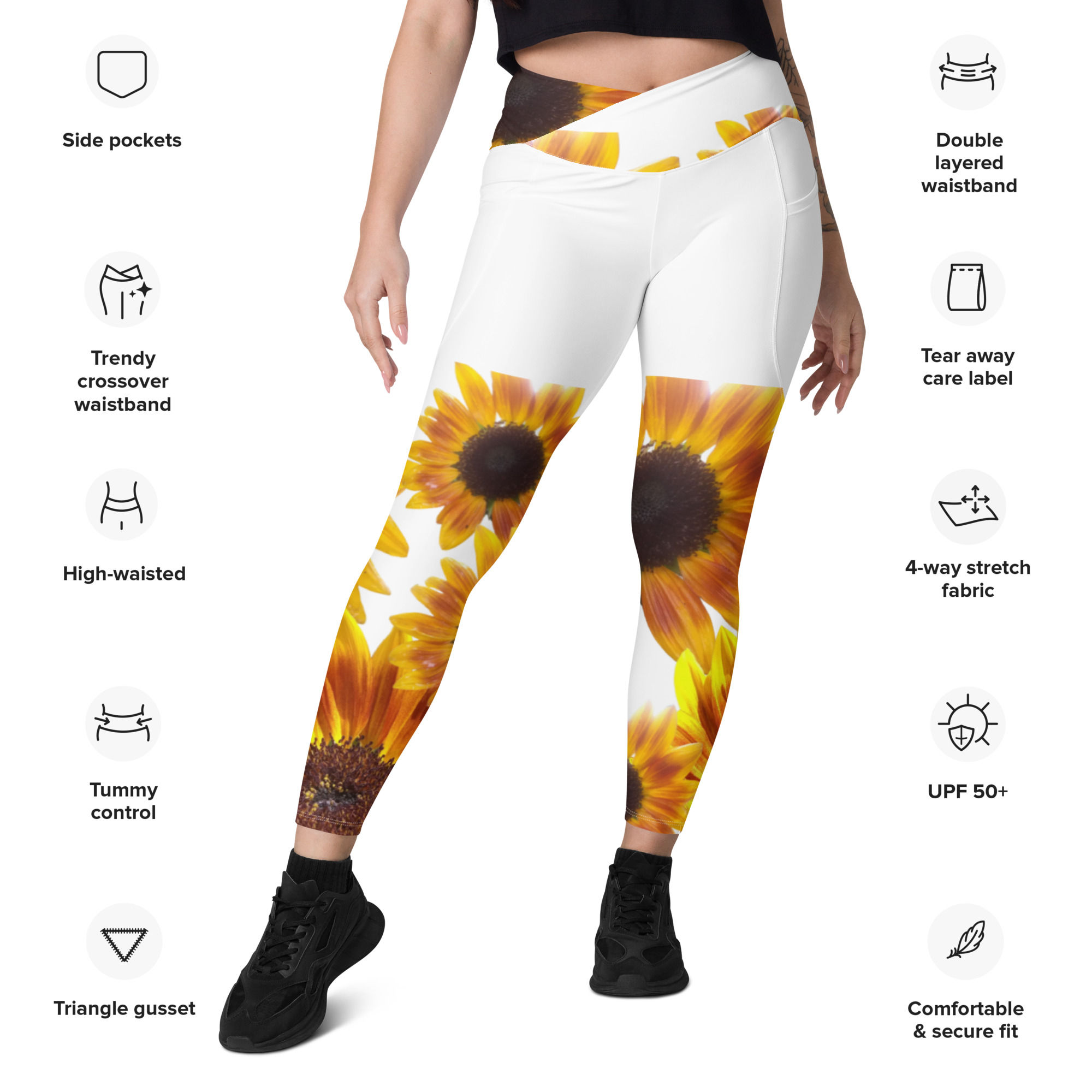 Sunflower Crossover leggings with pockets