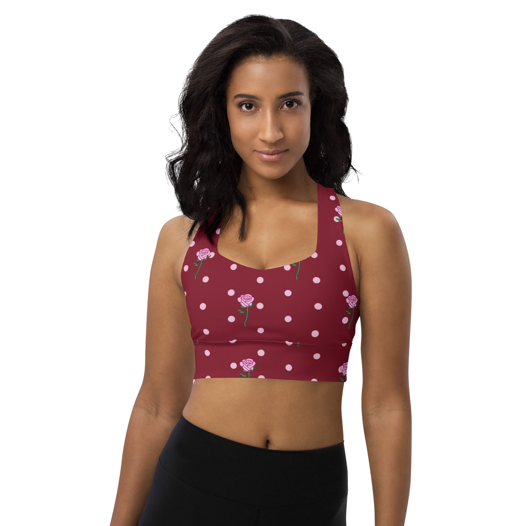 Pink Rose Longline sports bra