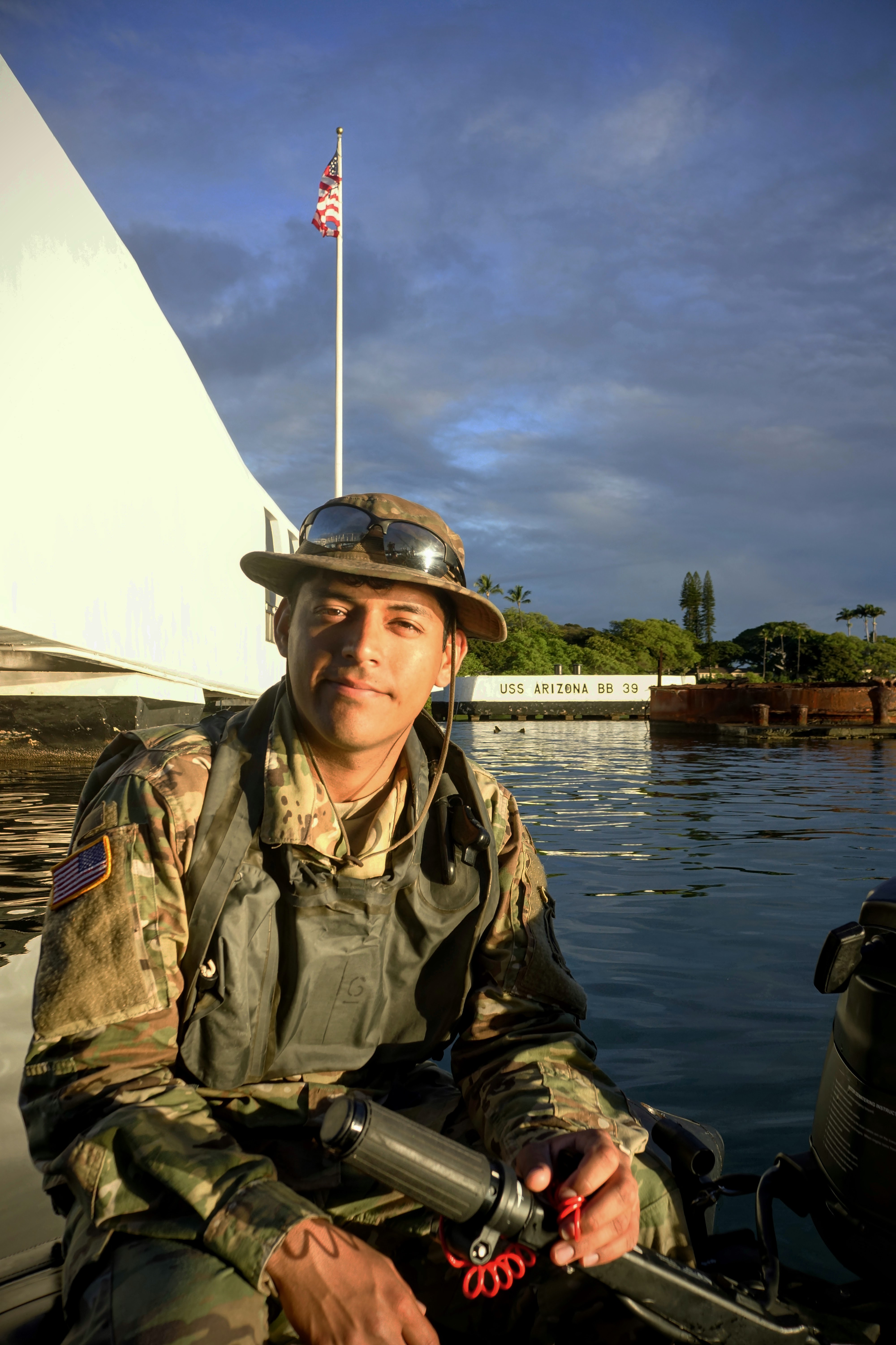 Utah sculptor Byron Ramos on training operations at Pearl Harbor with Army Special Forces at the USS Arizona