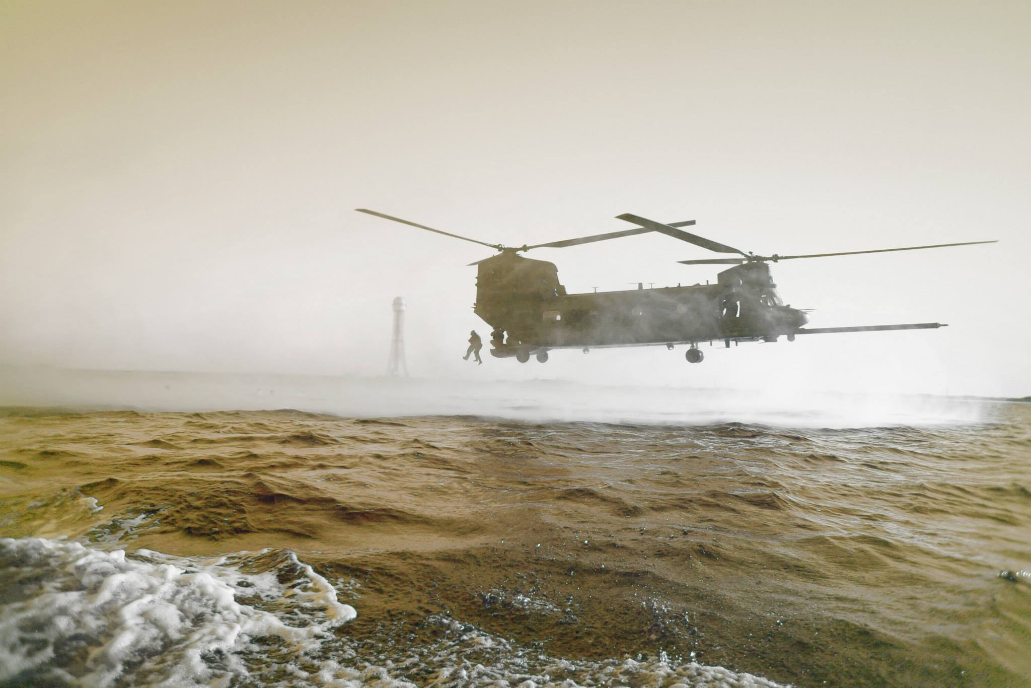 Artist Byron Ramos conducting operations with Special Forces using HELOCAST