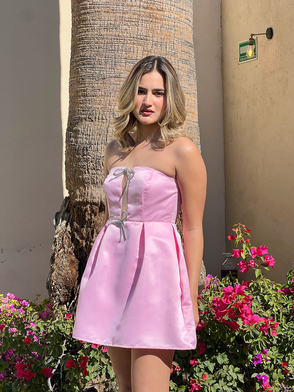 Miniatura: Vestido rosa moño