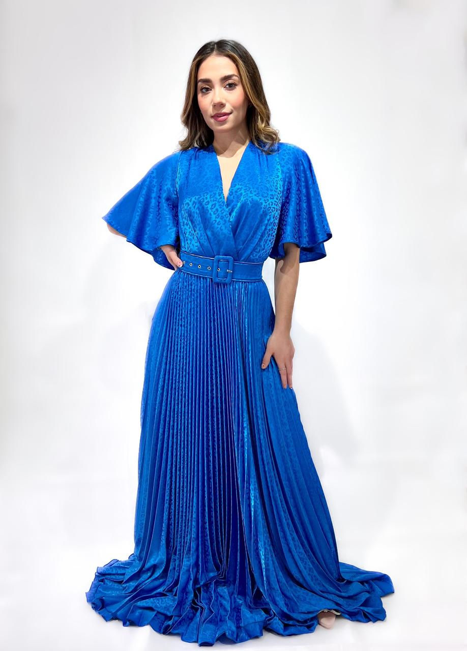 Miniatura: Vestido tableado con cinto