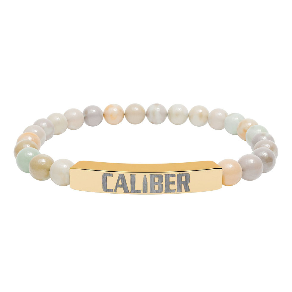 Thumbnail: Engraved Natural Stone Bar Bracelet