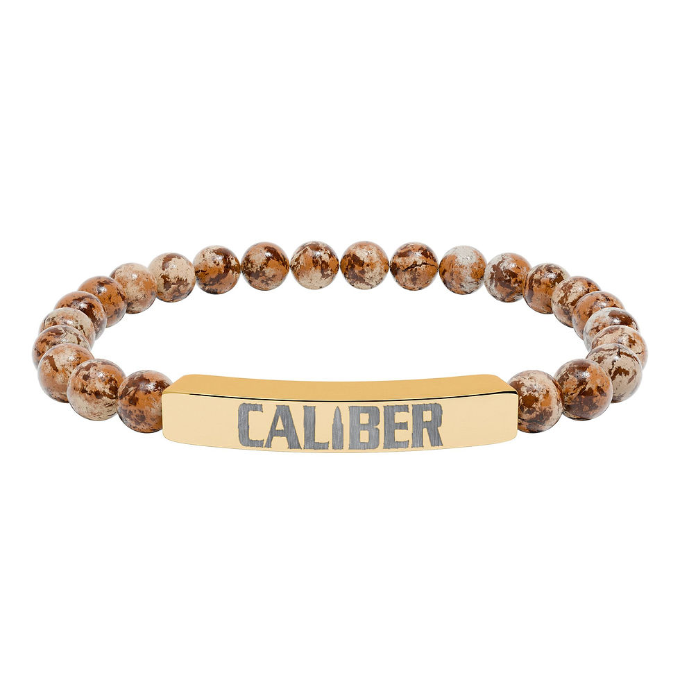 Thumbnail: Engraved Natural Stone Bar Bracelet