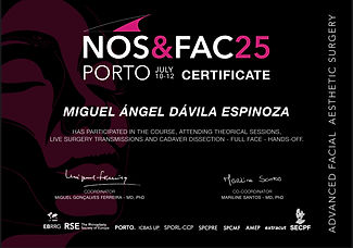 diploma nose and face porto portugal dr miguel davila 2025