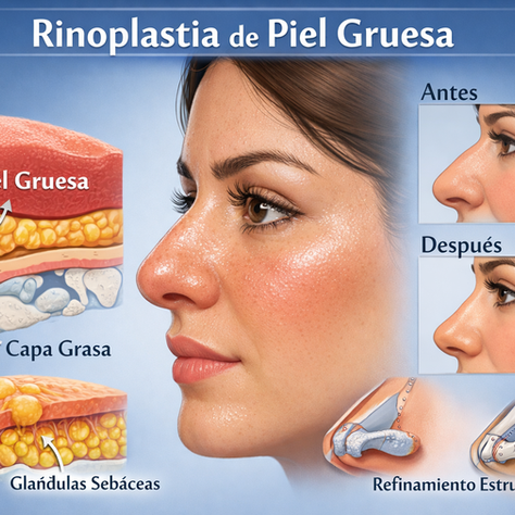 Piel gruesa en rinoplastia: cómo afecta los resultados y qué se puede lograr