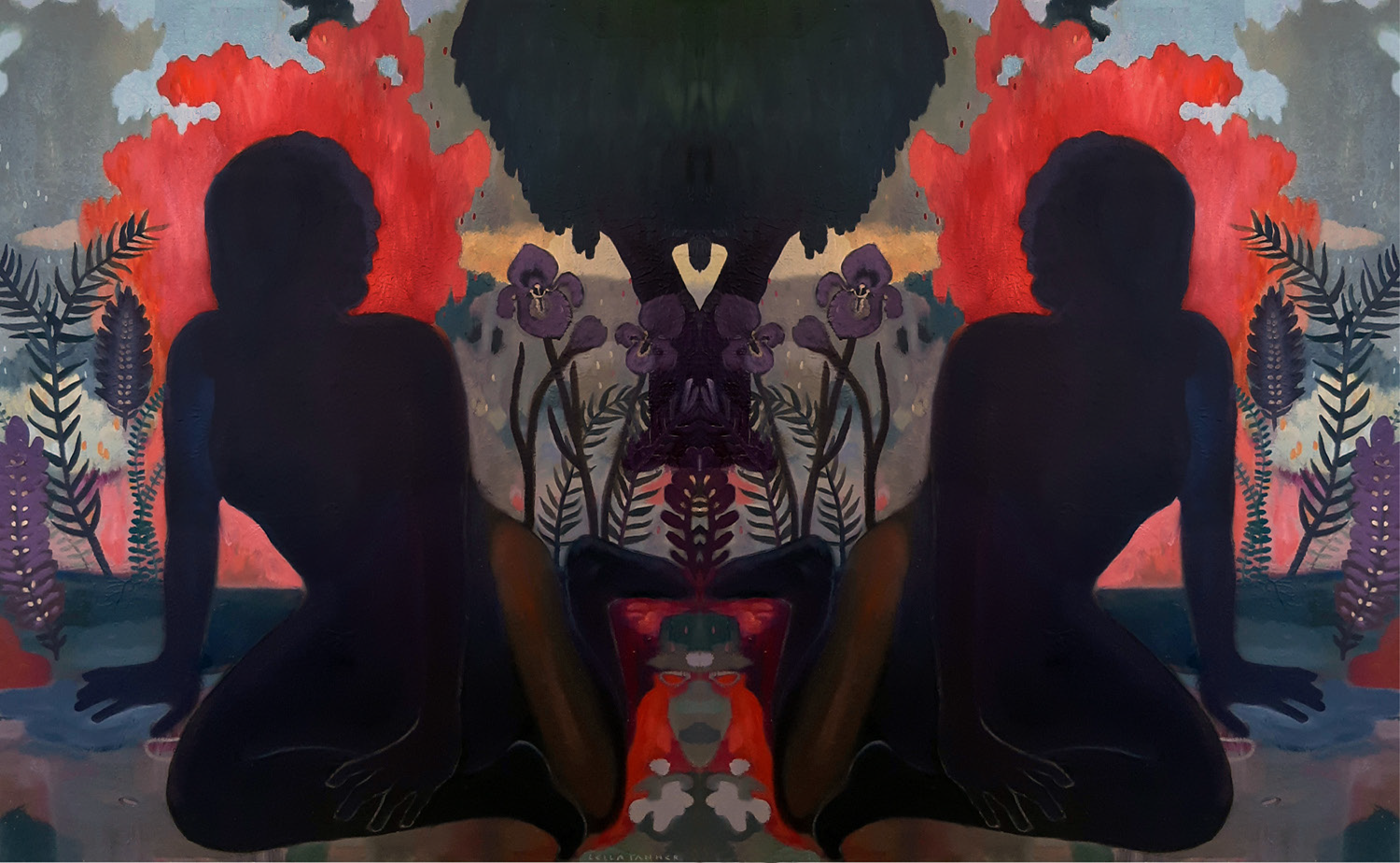 Autumn Afternoon Reflection - hand embellished print