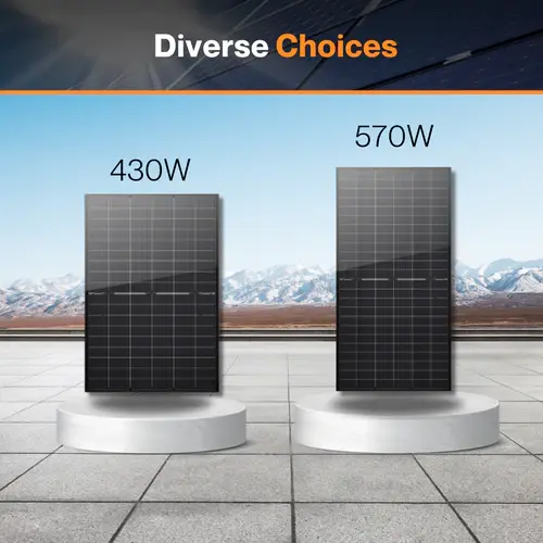 Thumbnail: Maple Leaf All Black Bifacial Solar Panel 570W - W/ N-type Mono Cells | IP68 Jun