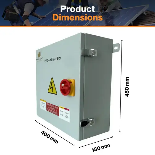 Thumbnail: Maple Leaf Solar Combiner Box - 600 VDC Disconnect Box 2-In 2-Out | W/ Surge Pro