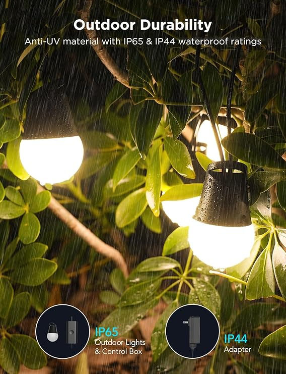 Thumbnail: Govee Smart Outdoor String Lights 2, 48ft, 96ft or 144ft RGBIC Lights Dimmable