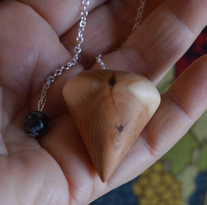 Thumbnail: Wooden Pendulum from English Yew handturned for Dowsing & divination