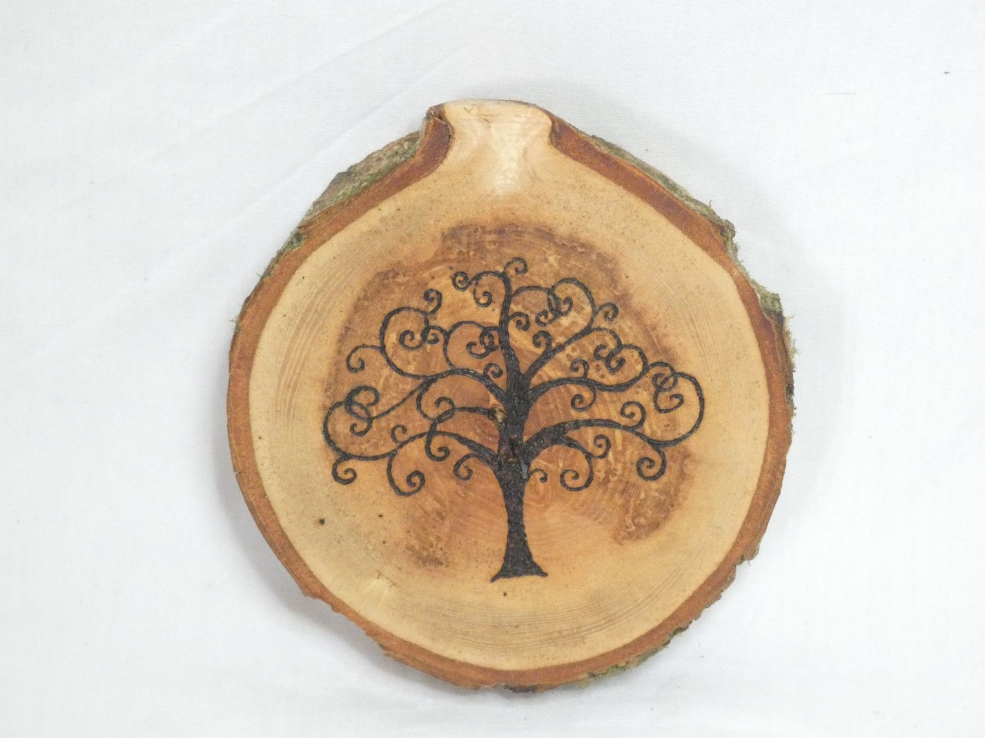 Tree of Life amulet on English Ash wood with pyrography design