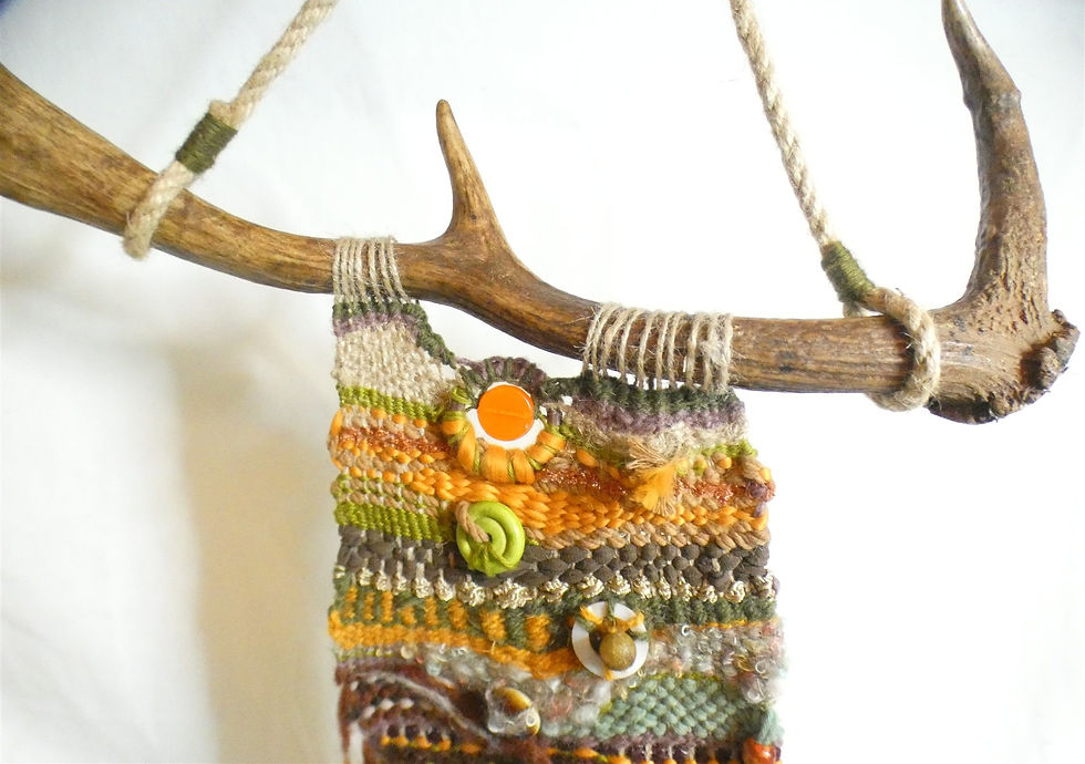 Thumbnail: Hand Woven Altar Decoration Wall Hanging with Forest Energy and Vibes