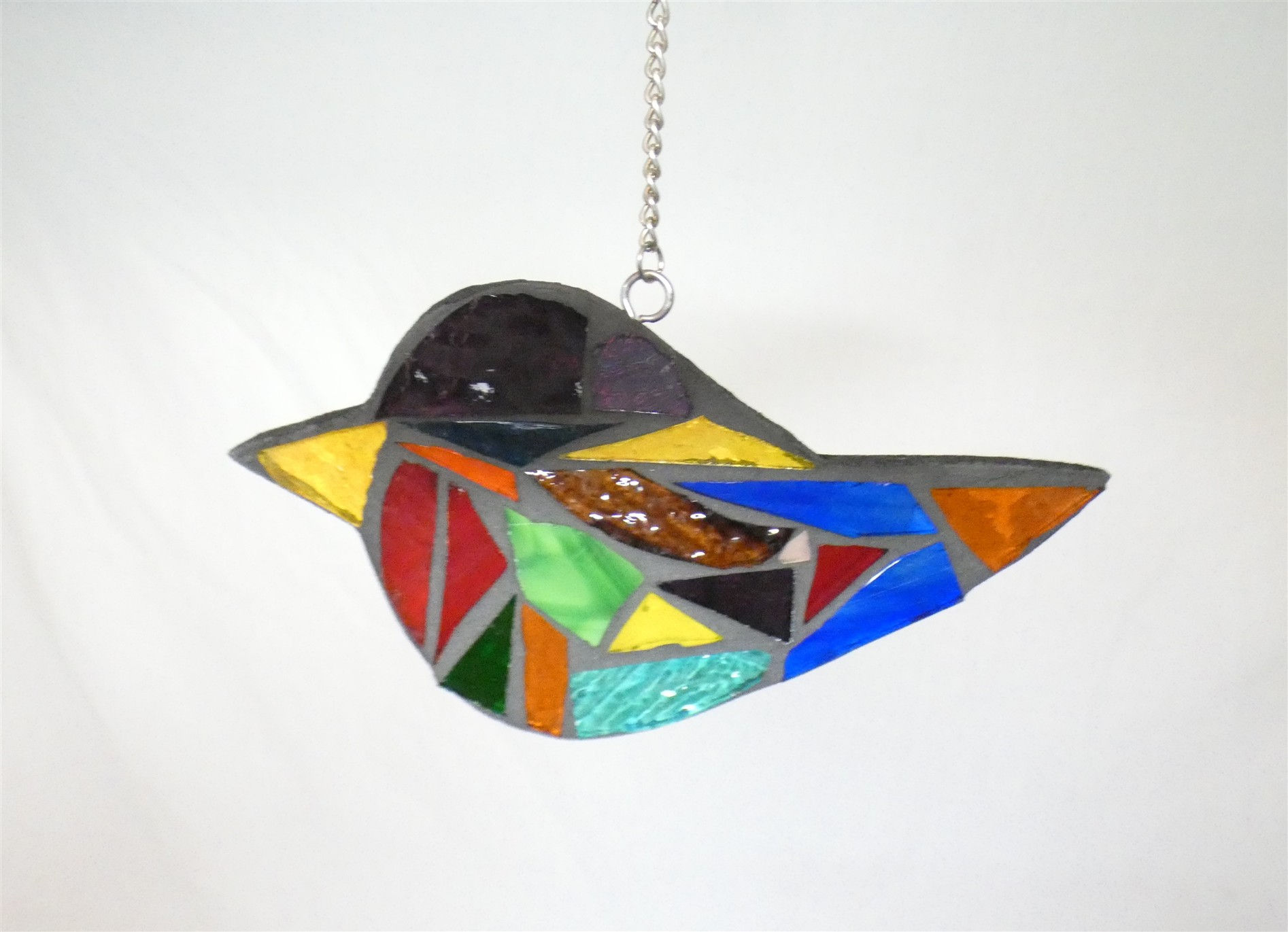Recycled Mosaic Art Little Bird Handcrafted Wall Hanging