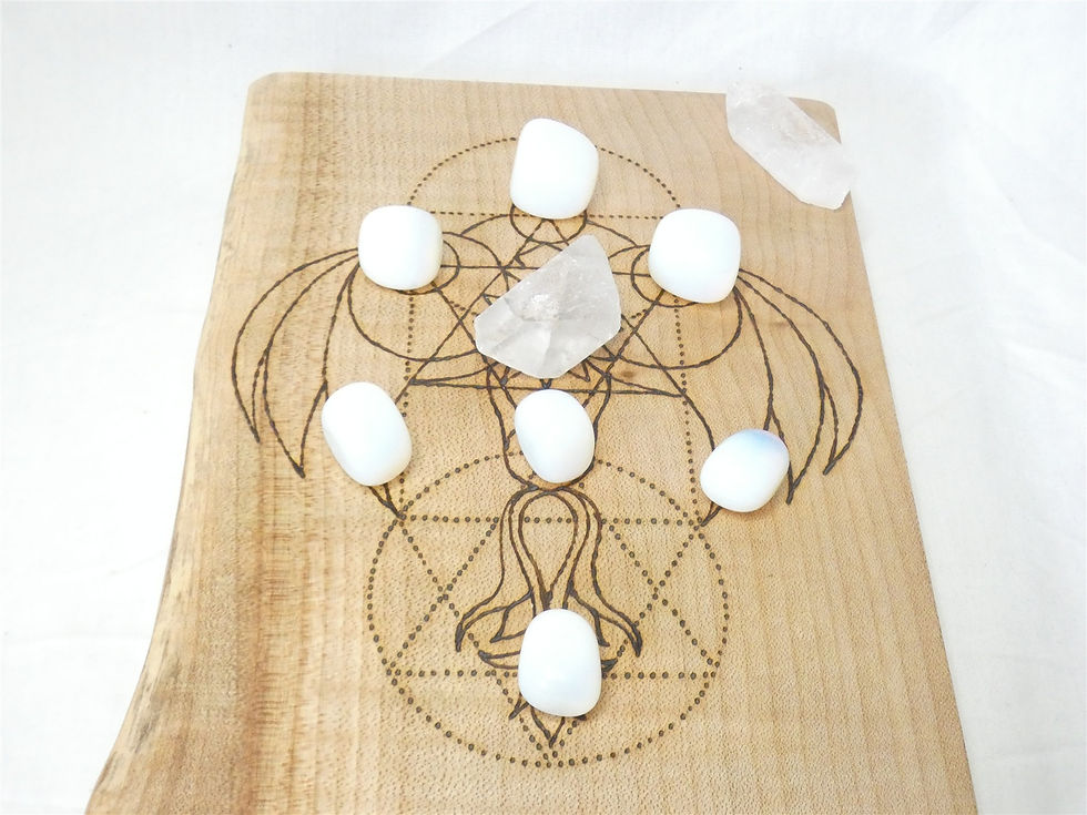 Thumbnail: Wooden Crystal Grid English Sycamore with Dove of Shekinah Design