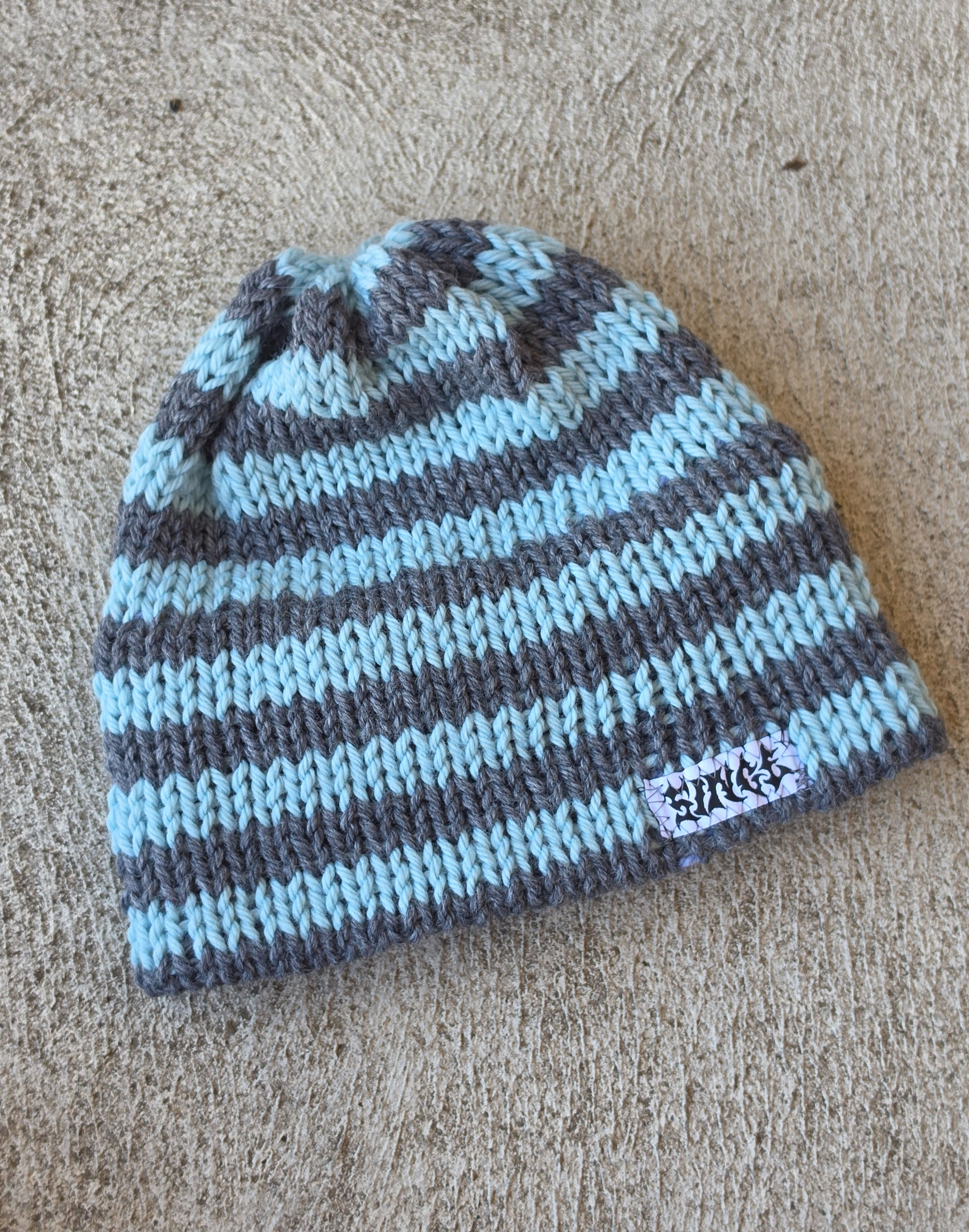 Blue Grey wool stripe