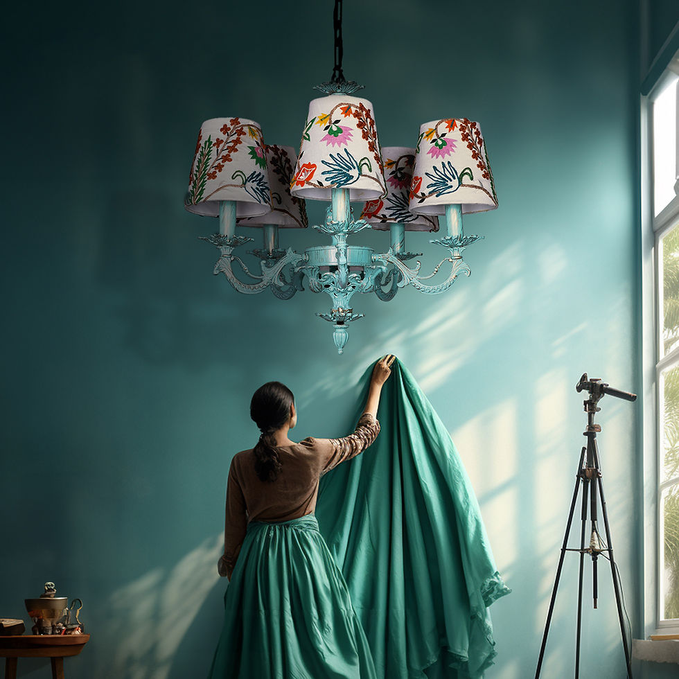 Embridered chandelier