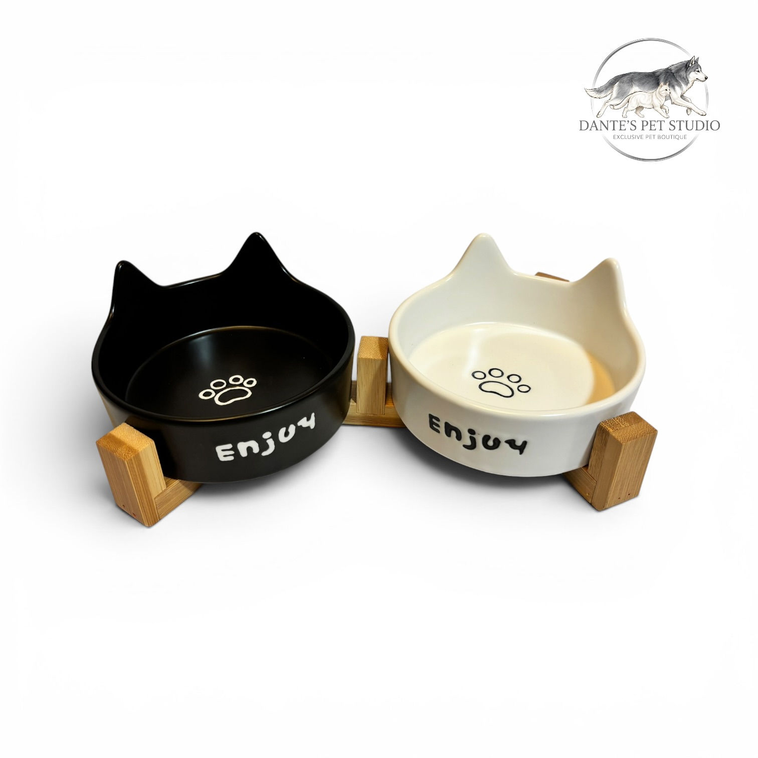 Set coca doble ceramica gato