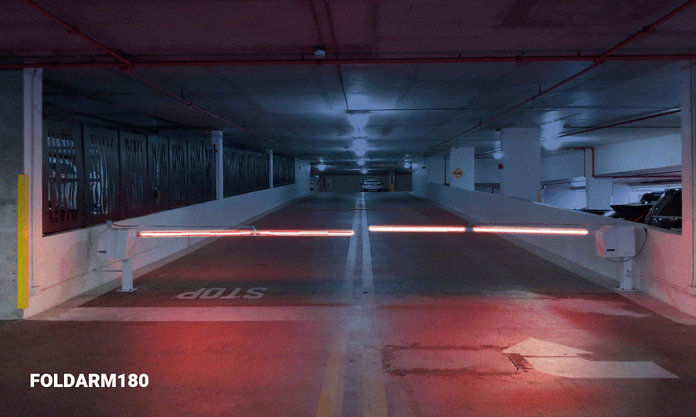 Gif of GateArms+ products - LED Barrier Arm, FoldArm90, FoldArm180, LED Swing Gate, LED Slide Gate, Flat Gate LED kits