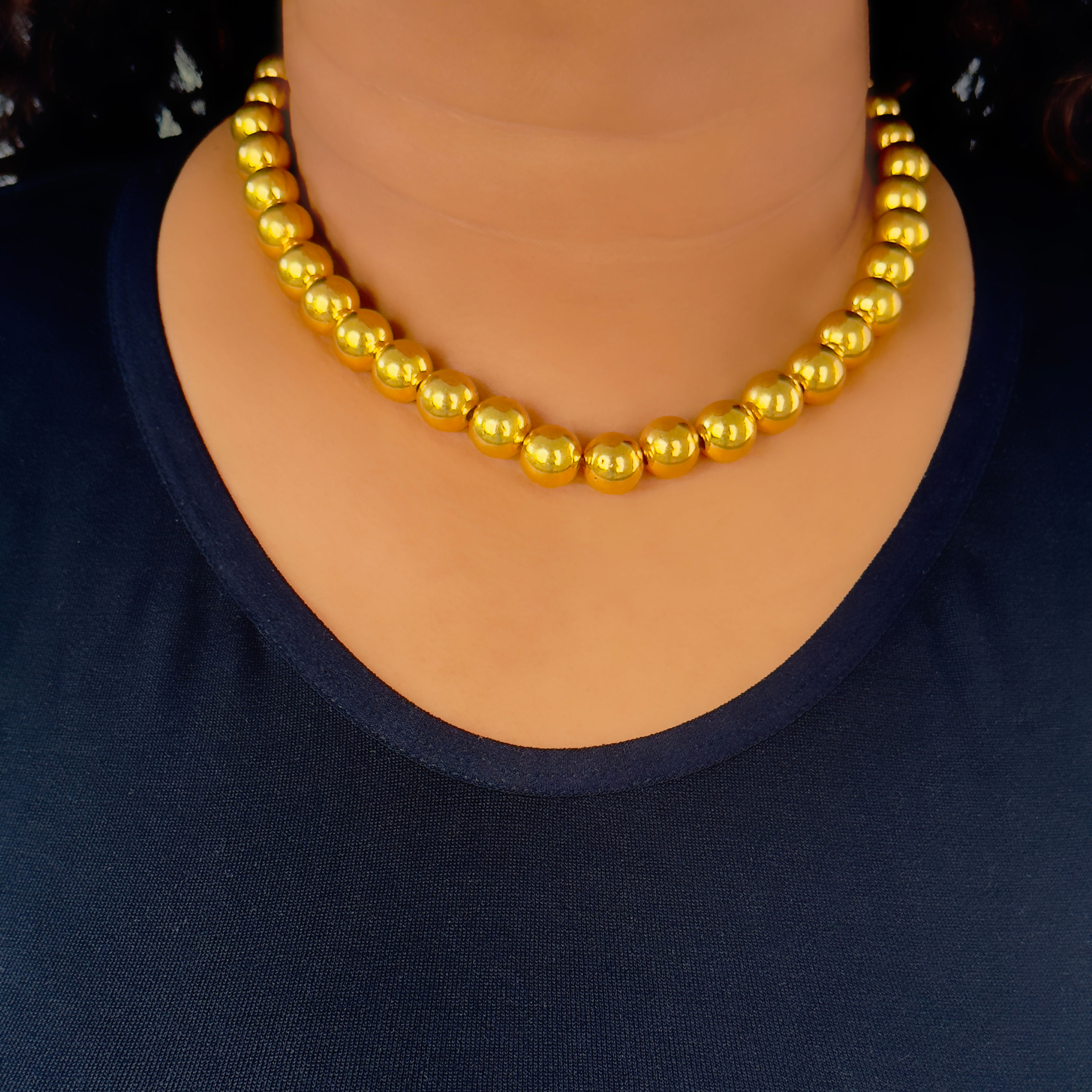 Colar Esfera Dourado