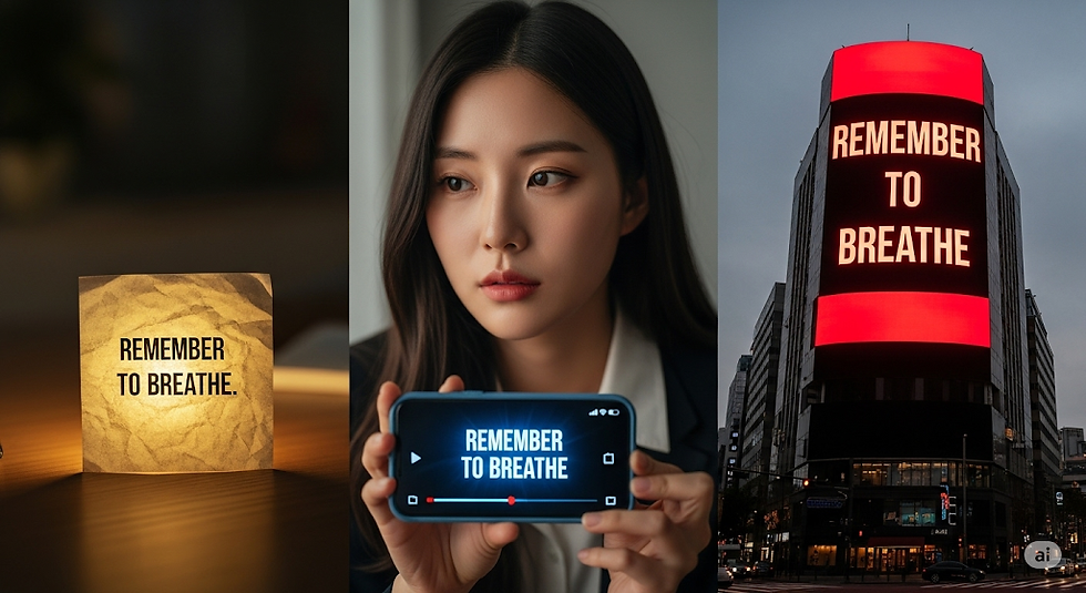 The exact same message in three different platforms, each saying the same thing, but in their own unique ways.