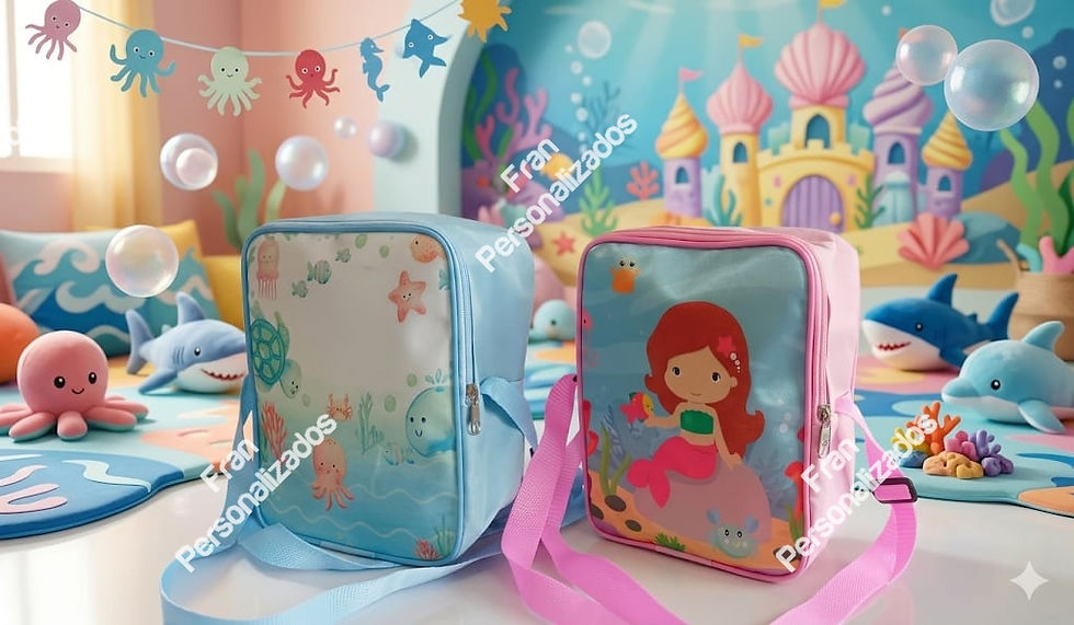 Miniatura: Mochila Personalizada Mergulho no Fundo do Mar com Sereias 