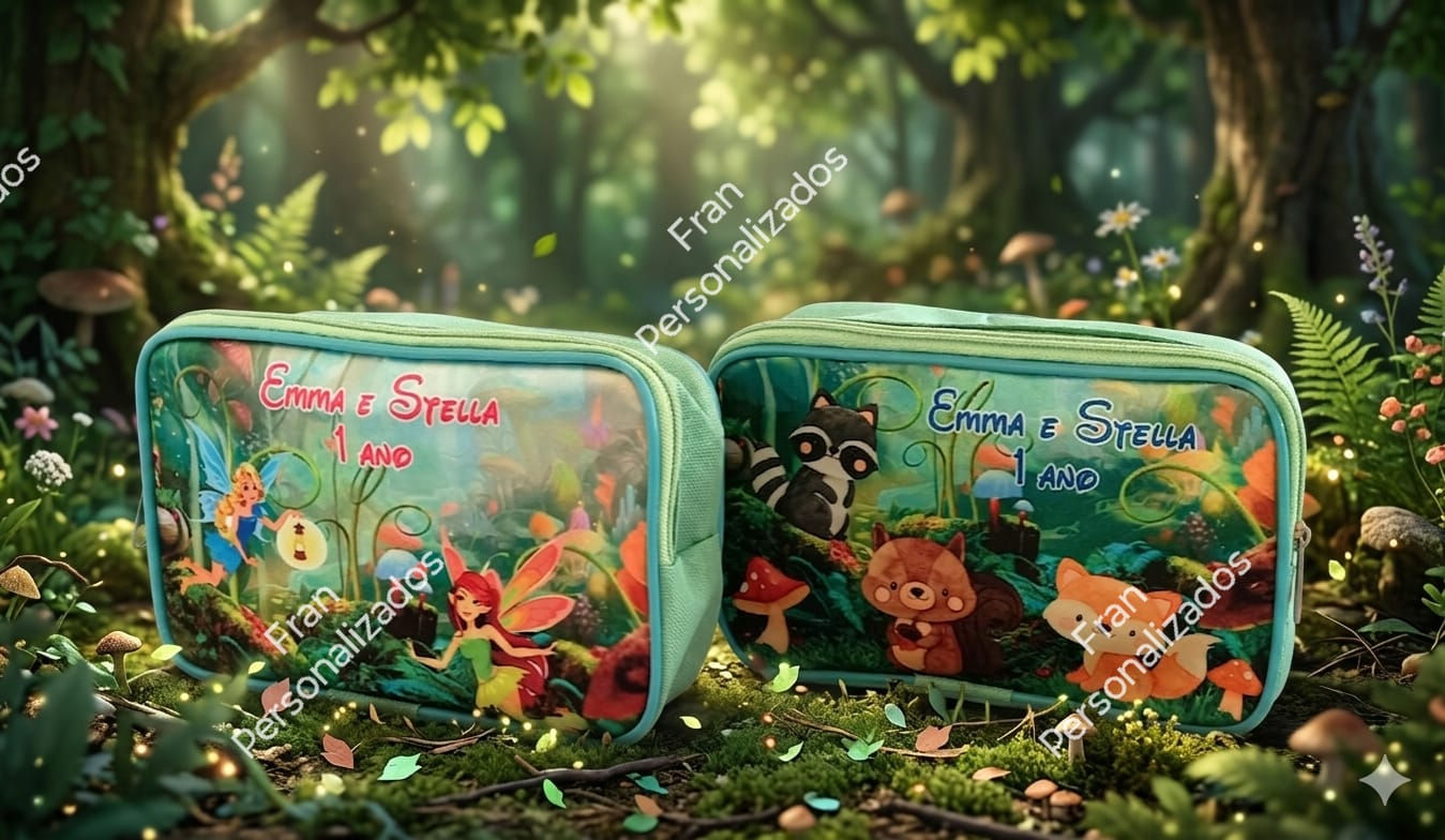 Estojo Personalizada Bosque Aquarela
