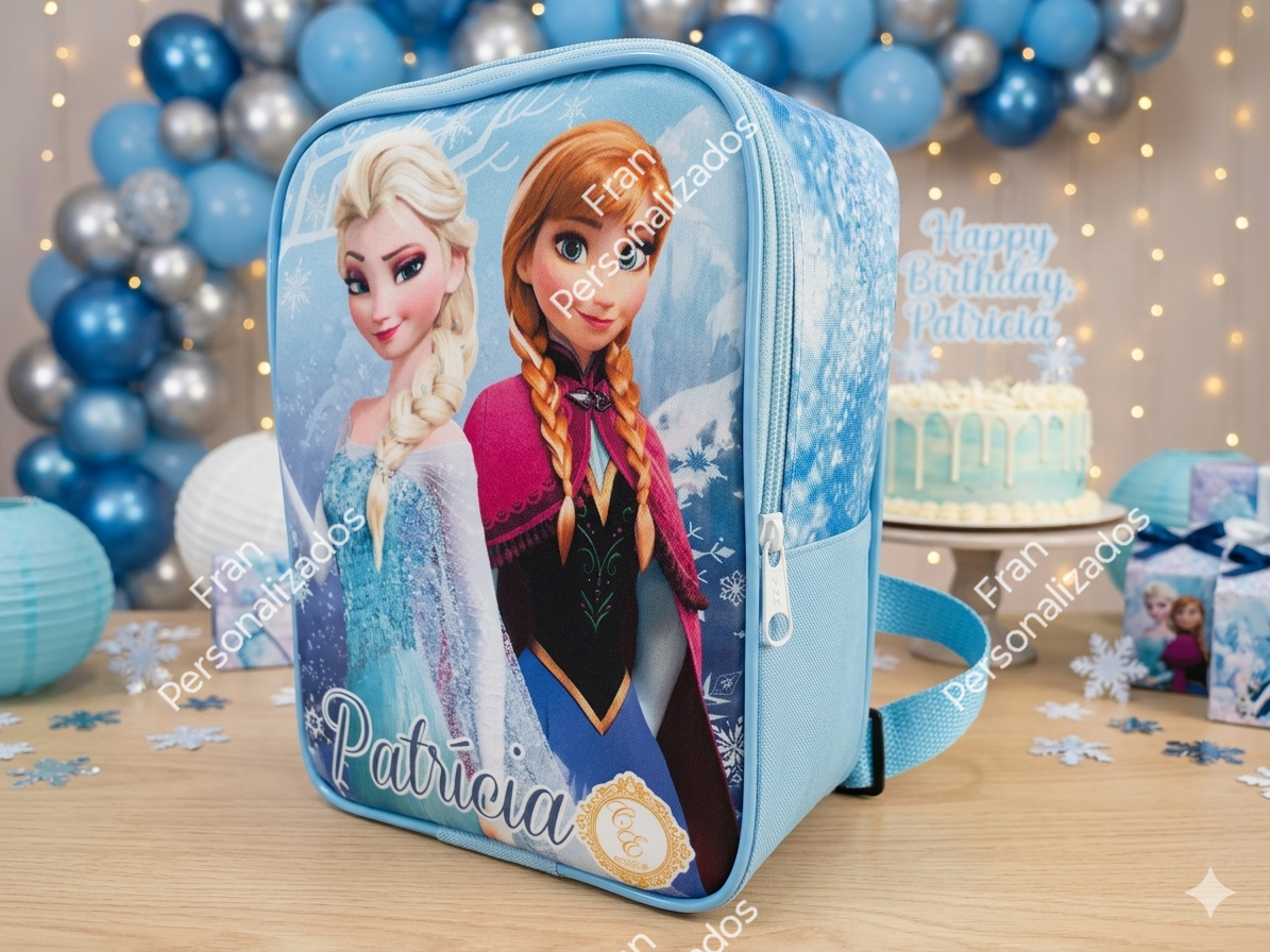 Mochila Personalizada Frozen Aventura Congelante Lateral Semi Desenhada